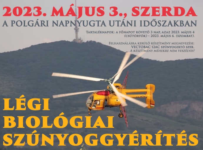 Értesítés légi szúnyoggyérítésről